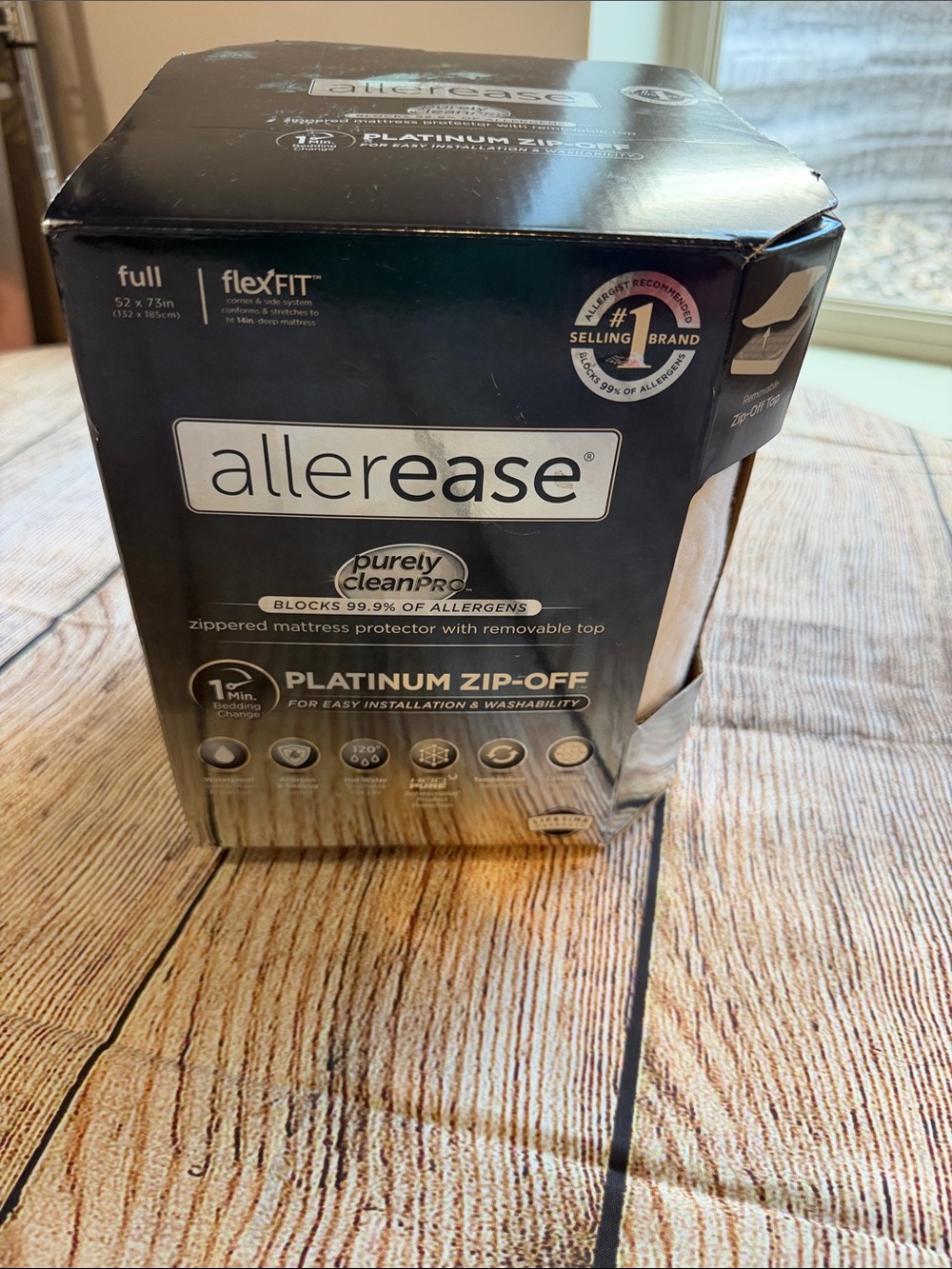 AllerEase Platinum Zip-Off Zippered Mattress Protector - Full - .
